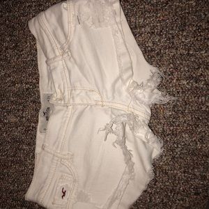 White jean shorts